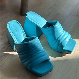 Aqua Blue Women's Mules
